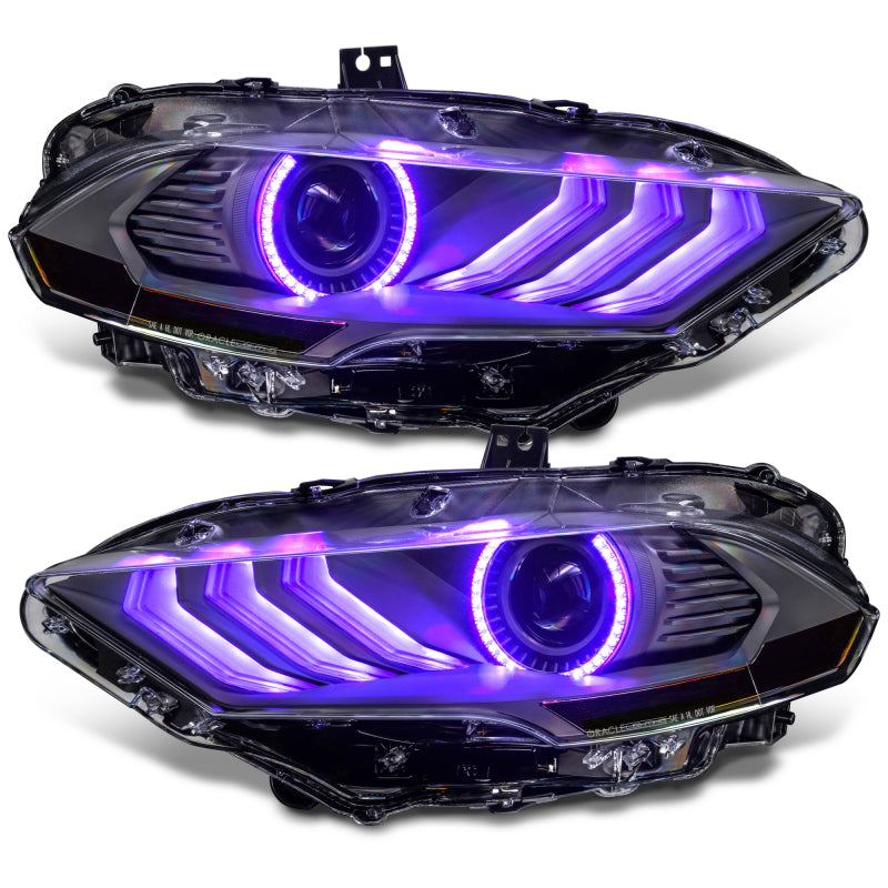 Oracle Lighting Dynamic ColorSHIFT LED Headlights - Black Series for 18-23 Ford Mustang 8204-332