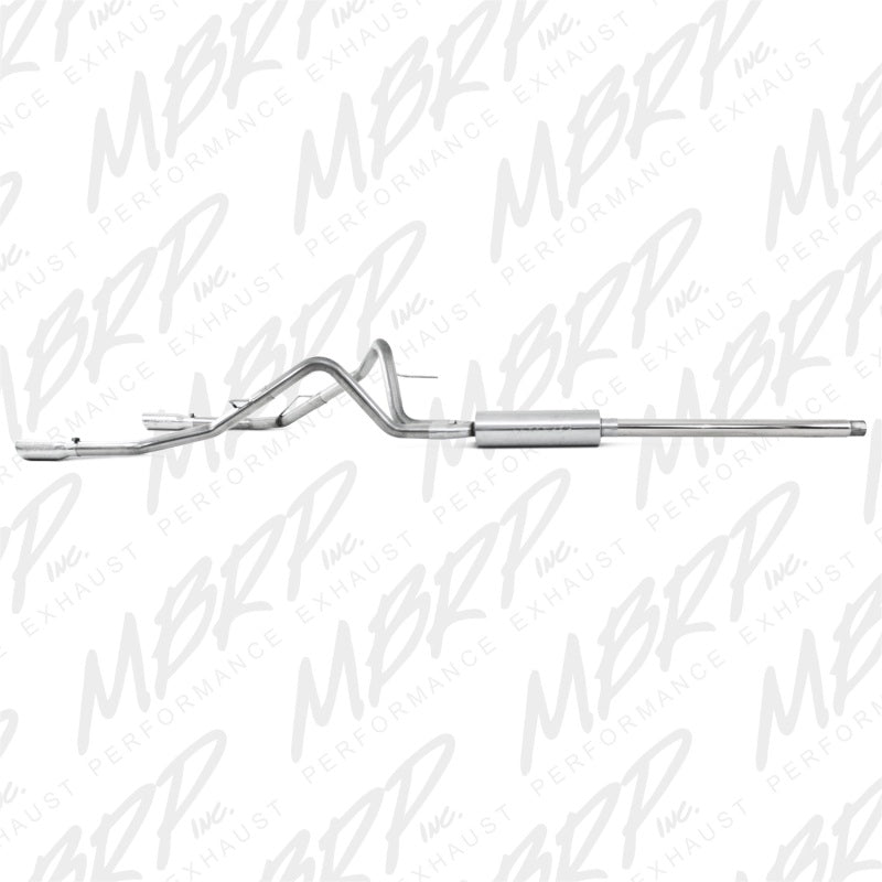 MBRP 2.5" Cat Back, Dual Split Rear, T409 SS, 04-08 Ford F150 4.6/5.4L EC/CC-SB S5202409