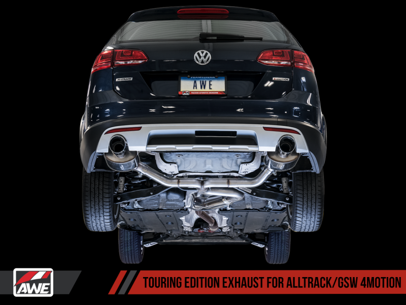 AWE Tuning Touring Edition Exhaust for VW Golf Alltrack /Sportwagen 4Motion Chrome Silver Tips 3015-32098