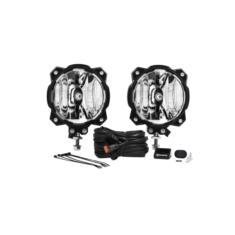 KC HiLiTES 6in. Pro6 Gravity LED Light 20w Single Mount Wide-40 Beam (Pair Pack System)