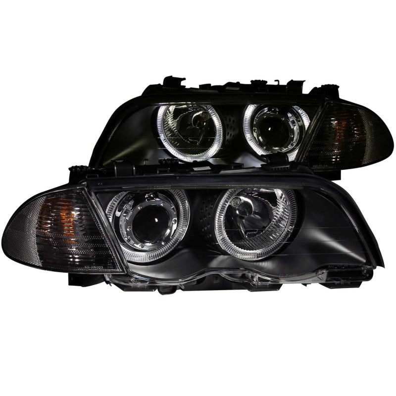 ANZO 1999-2001 BMW 3 Series E46 Projector Headlights w/ Halo Black (CCFL)