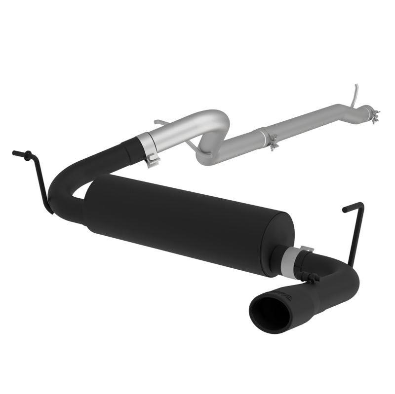 MBRP 2.5"Cat Back Single Rear Exit Black Exhaust For 12-18 Jeep Wrangler/ Rubicon 3.6L S5526BLK