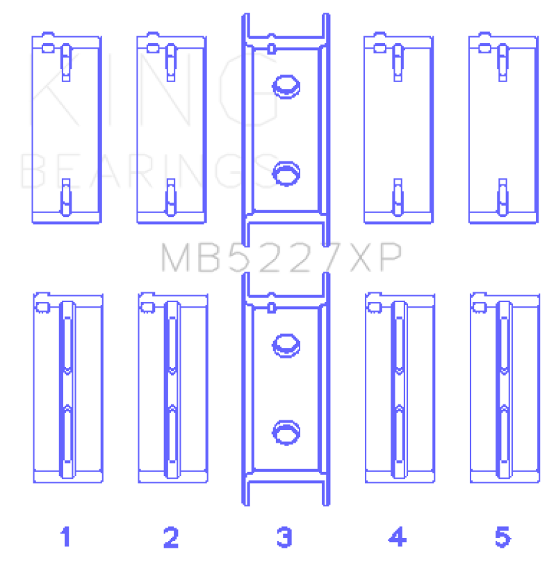 King Mitsubishi 4G63/4G64 6 Bolt 1st Gen DSM (Size STD) Performance Main Bearing Set