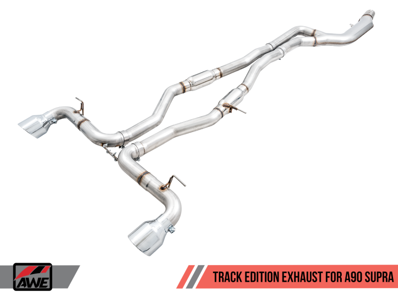 AWE Tuning Resonated Track Edition Exhaust w/5" Chrome Silver Tips For 2020Toyota Supra A90 3015-32116