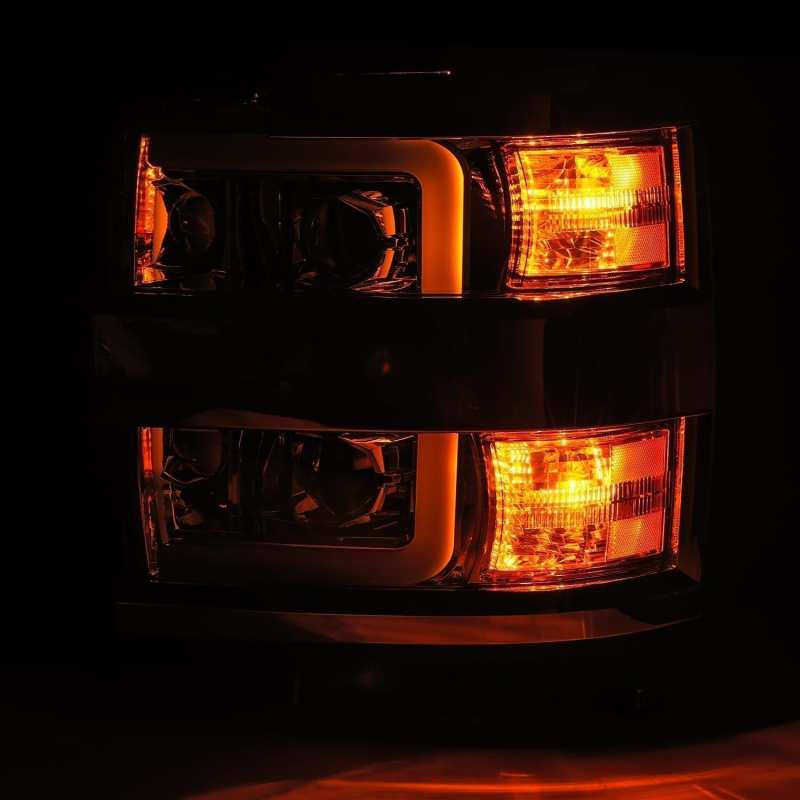 AlphaRex PRO-Series Projector Headlights Plank Style Black for 15-19 Chevy 2500HD 880224
