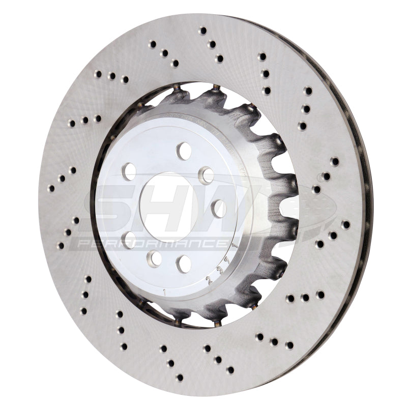 SHW 20-21 BMW X3 M 3.0L Right Rear Cross-Drilled Lightweight Brake Rotor (34118054828)