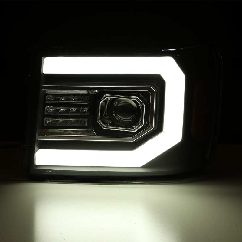 AlphaRex PRO Series Projector Headlights Plank Style Matte Black for 07-13 GMC 1500HD 880606