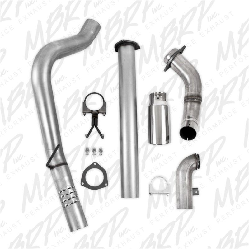 MBRP 4"Filter Back Single Side Exit AL & Down Pipe Exhaust For 11-14Ford 6.7L F-250/350/450 S6284AL