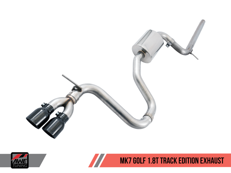 AWE Tuning Track Edition Exhaust w/Chrome Silver Tips (90mm) for VW MK7 Golf 1.8T 3020-22020