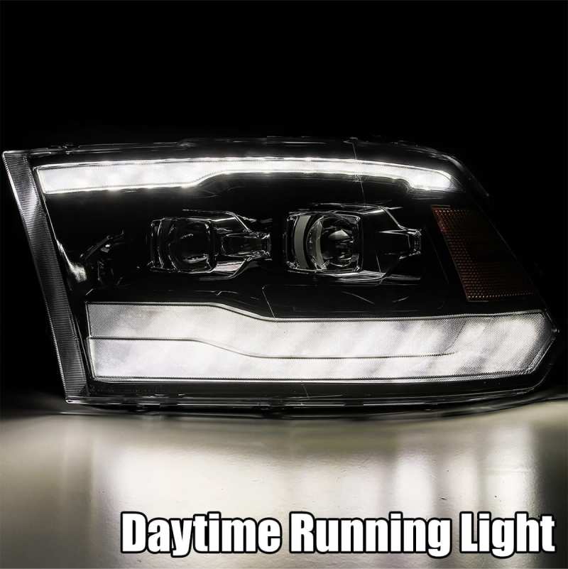 AlphaRex LUXX Projector Headlight Plank Style Jet Black for 09-18 Ram 1500HD 880540