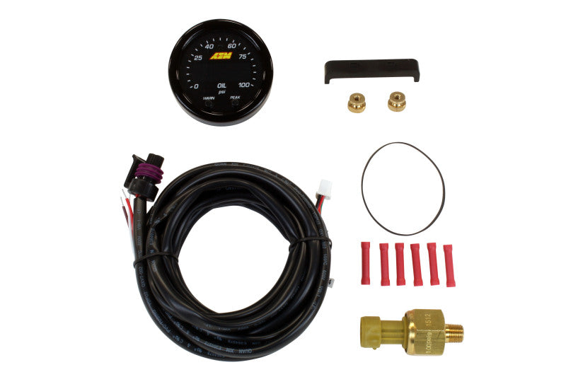 AEM X-Series Fluid Pressure 0-100psi Gauge Kit - 30-0301