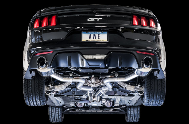 AWE Tuning Cat-back Exhaust - Touring Edition (Chrome Silver Tips) for S550 Mustang GT 3015-32084