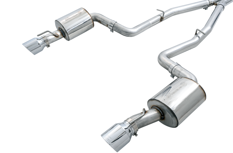 AWE Tuning Non-Resonated Touring Edition Exhaust Silver Tips for Dodge Charger 6.4L/6.2L SC 3020-32056