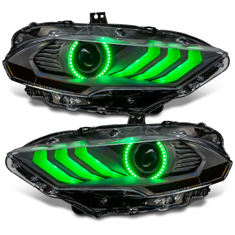 Oracle Lighting Dynamic ColorSHIFT LED Headlights - Black Series for 18-23 Ford Mustang 8204-332
