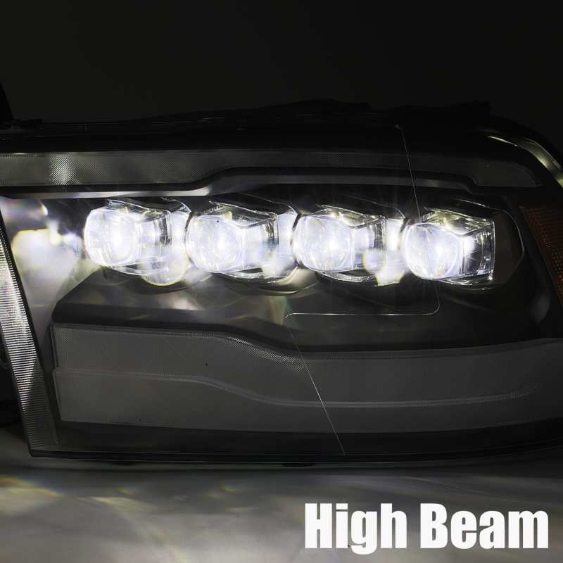 AlphaRex NOVA LED Projector Headlights Plank Style Design Alpha Black 09-18 Dodge Ram 1500HD 880541