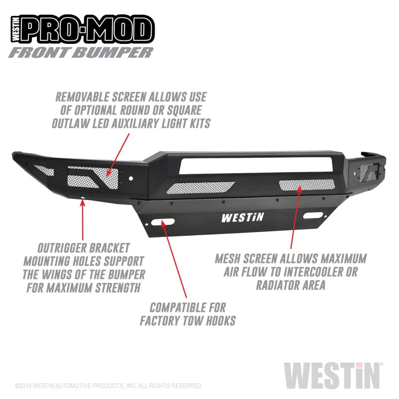 Westin 16-19 Chevy/GMC Silverado/Sierra 1500 Pro-Mod Front Bumper