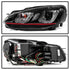 Spyder Volkswagen Golf / GTI 10-13 Version 3 Projector Headlights - Black PRO-YD-VG10V3R-DRL-BK