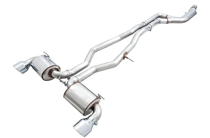 AWE Tuning Non-Resonated Touring Edition Exhaust 5" Chrome Silver Tips for Toyota Supra A90 3020-32058