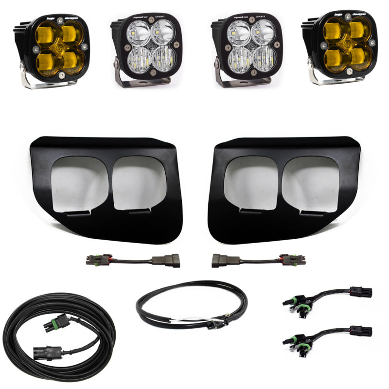 Baja Designs Squadron SAE/Sport Amber Fog Pocket Light Kit Ford F-250/350 Super Duty 20-22 (Upfitter) - 447739UP