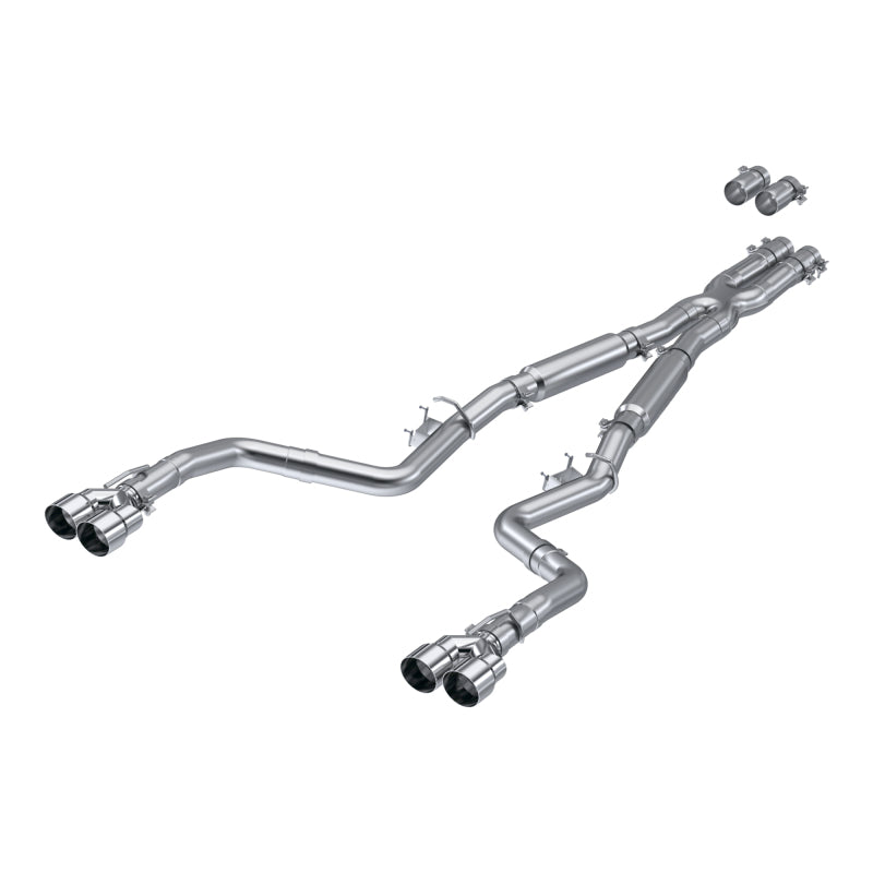 MBRP AL 3"Dual Catback EX w/Quad Tips(Street) For 15-23 Dodge Challenger HEMI 5.7L/6.2L/6.4L S7113AL