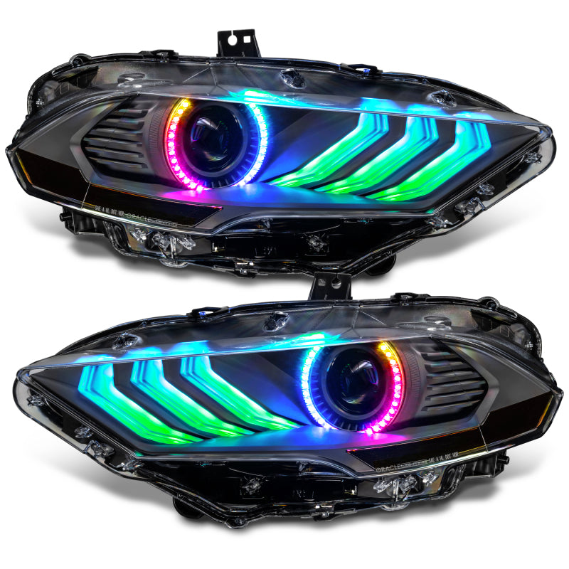 Oracle Lighting Dynamic ColorSHIFT LED Headlights - Black Series for 18-23 Ford Mustang 8204-332