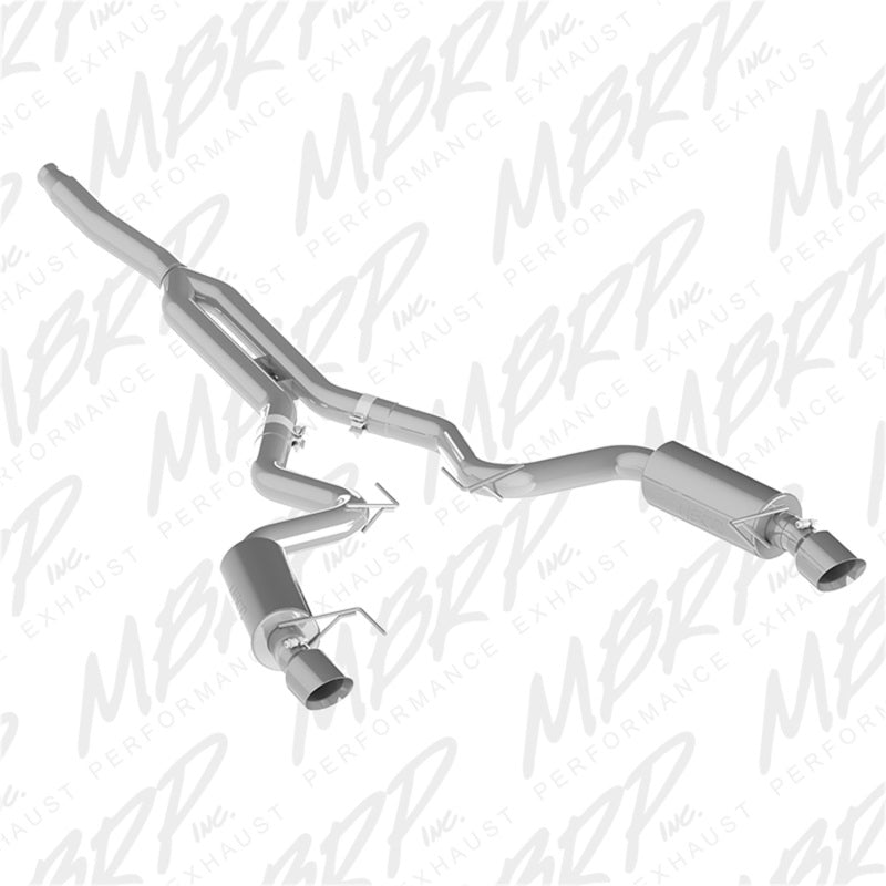 MBRP T409 3"Cat Back Dual Split Rear(Street Version)w/4.5" Tips For 15-24 Ford Mustang 2.3L S7274409