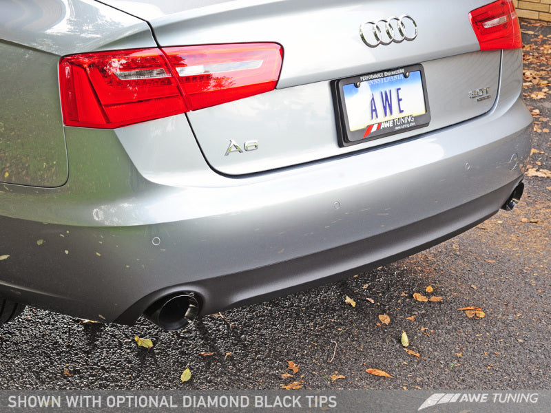 AWE Tuning Touring Edition Exhaust - Dual Outlet Diamond Black Tips for Audi C7 A6 3.0T 3015-33052