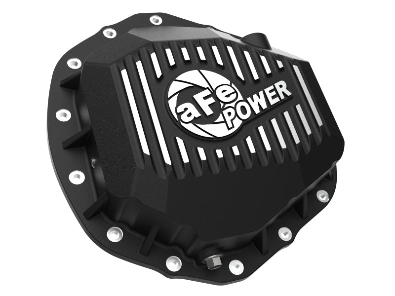 aFe 2020 Chevrolet Silverado 2500 HD Rear Differential Cover Black ; Pro Series w/ Machined Fins