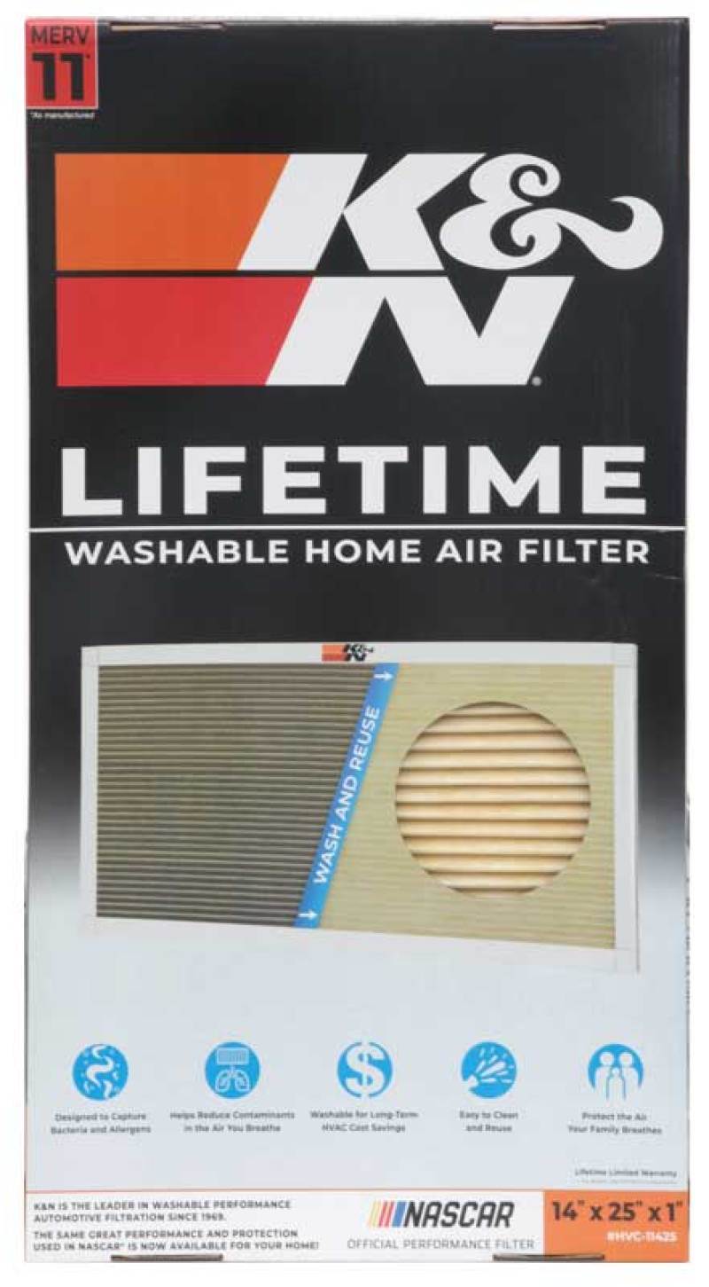 K&N 14 X 25 X 1, MERV 11 HVAC Filter - HVC-11425