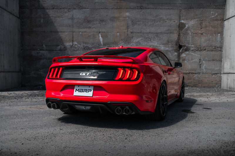 MBRP 3"Cat Back Dual Quad Split Rear Exit T304Active Exhaust w/CF Tips For 18-23Ford Mustang S72093CF