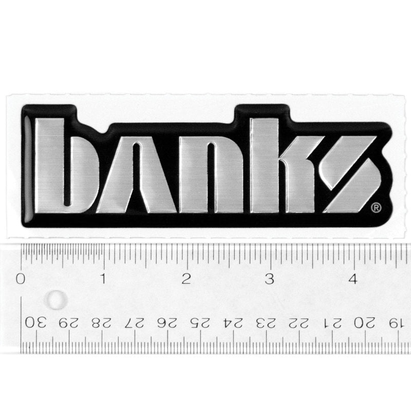 Banks Power 4.5"/6.5" wide acrylic embossed decal Small Urocal Black/Silver 96006