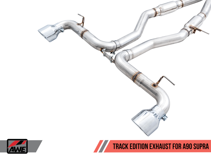 AWE Tuning Resonated Track Edition Exhaust w/5" Chrome Silver Tips For 2020Toyota Supra A90 3015-32116