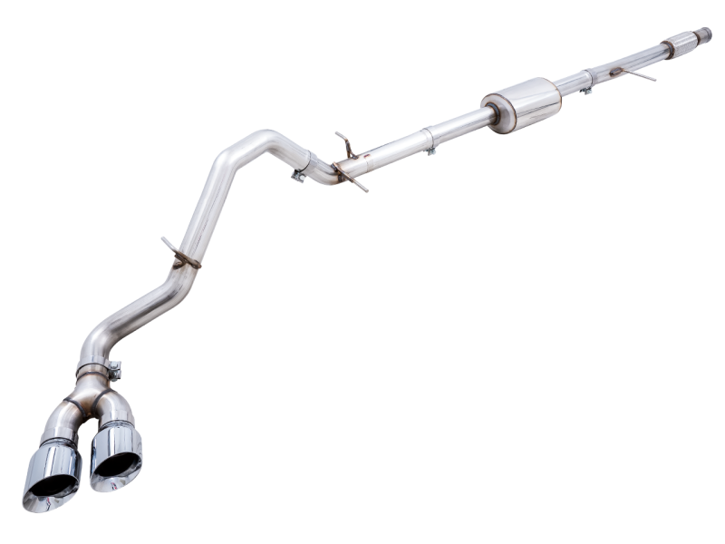 AWE Tuning 0FG Catback Dual Side Exit Exhaust for 4th Gen Silverado/Sierra Chrome Silver Tips 3015-22207