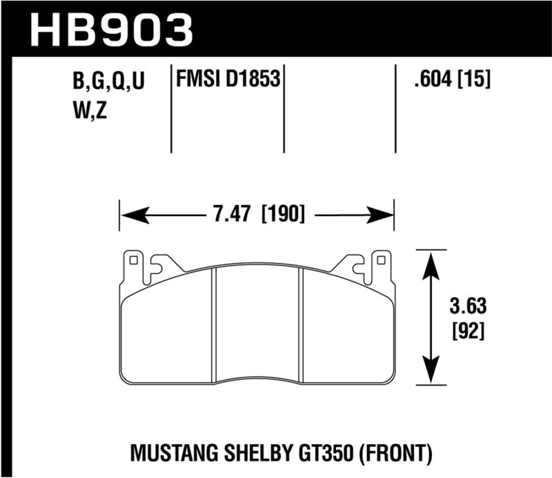 Hawk Track Only 15mm Thick DTC-70 Brake Pads