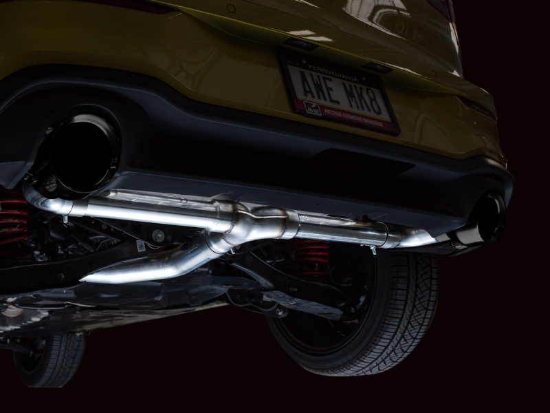 AWE Tuning Touring Edition Exhaust - Diamond Black Tips for 2022 VW GTI MK8 3015-33658