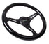 NRG Classic Wood Grain Steering Wheel (350mm) Black Paint Grip w/Black 3-Spoke Center