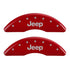 MGP 4 Caliper Covers Engraved Front & Rear JEEP Red finish silver ch